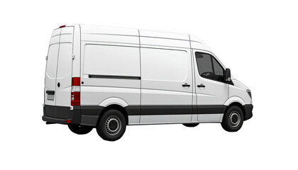 White cargo van, side profile, blank