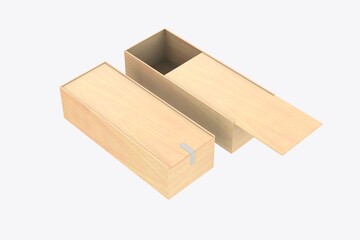 2 boxes with slider cover opened and closed for branding and identity. 3d illustration