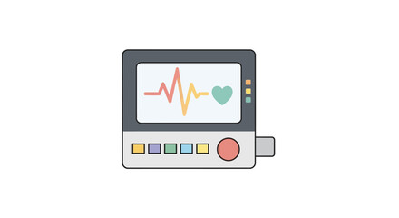 Stylized vital sign monitor displaying heartbeat symbol for healthcare visuals