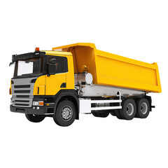 Yellow dump truck, front view (1)