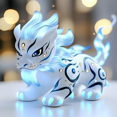 Glowing Futuristic Chinese Lion Dance Creature