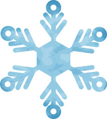 Simple Snow Crystal Illustration with Water-Painted Texture
