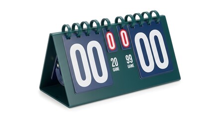 Portable Tabletop Flip Scoreboard for Sports and Games, Green and White Score Keeper Isolated on White Background