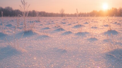 Naklejka premium Serene winter sunrise landscape.