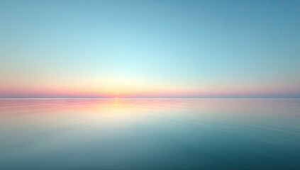 Tranquil hues of sunrise over calm waters.