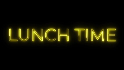 Lunch Time Neon Text Animation