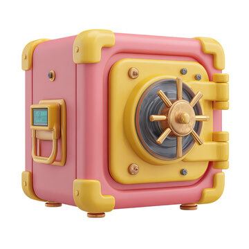Pink Safe Finance with Investment, and Savings 3D.