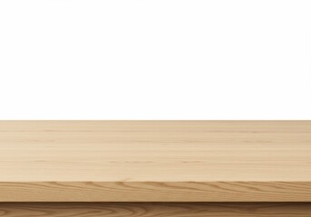 Fototapeta premium Empty Wooden Table Surface Top View Isolated on White Background.