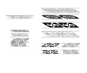 Traditional Maori Koru and Geometric Pattern Borders