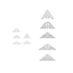 Stylized Geometric Tribal Ornaments and Swirl Patterns