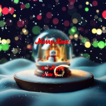 Christmas Snowglobe Title Animation Square | Festive Winter Greeting Card Intro