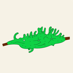 phylum porifera spongilla diagram biology science botany educational illustration.eps