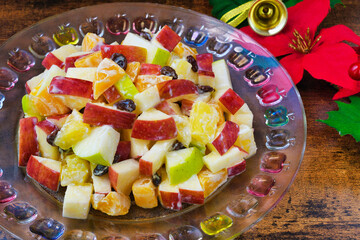 メキシコ　クリスマスのリンゴのサラダ　Mexico:Mexican apple salad　(Ensalada de manzana navideña, Ensalada navideña mexicana, Ensalada de manzana para Navidad,Ensalada navideña, Mexican Christmas Apple Salad) 