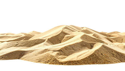 Wide shot of a sandy landscape with dunes