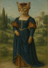 Obraz premium Regal feline in Renaissance attire
