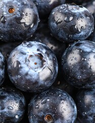 Close-up of juicy blueberries