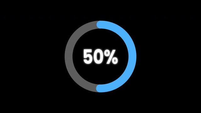 count down from 0 to 100 percent progress bar animation