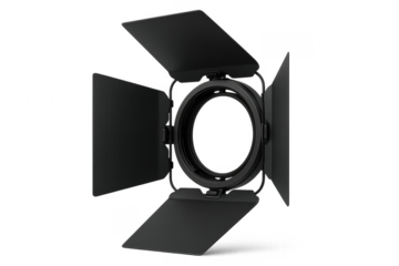 Black barn door light modifier for studio photography