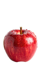 Red apple, wet, whole