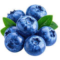 Obraz premium Cluster of blueberries with leaves