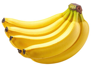 Four ripe bananas clustered together