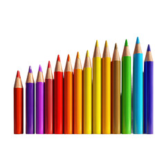Vibrant Colored Pencils on Transparent Background