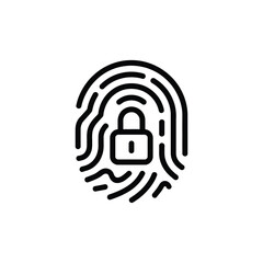 Secure fingerprint icon with lock symbol
