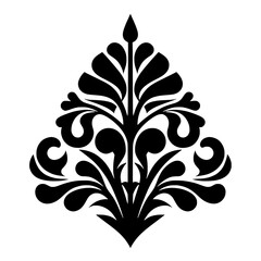 Obraz premium Black Vector Damask Ornament - Luxury Classic Royal Flora Motif