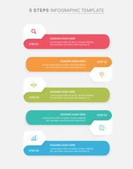 Modern Arrow Process Infographic Design Template with Five Options