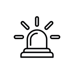 Simple line art icon of a flashing emergency siren light