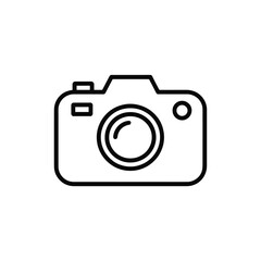 Simple line art icon of a digital camera