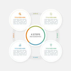 Modern Circular Cycle Round Infographic Design Template with 4 Data Points