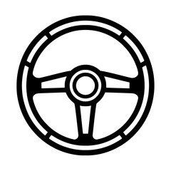 Fototapeta premium Bold Line Vector Car Steering Wheel Icon