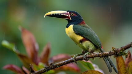 Obraz premium Colorful toucan bird perched on a branch