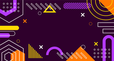 Obraz premium Abstract Geometric Composition in Purple and Orange Tones