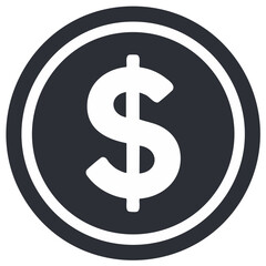Fototapeta premium Dollar sign coin icon graphic illustration