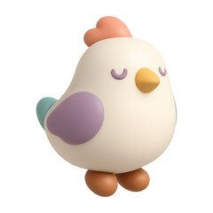 Naklejka premium PNG Cute pastel cartoon chicken