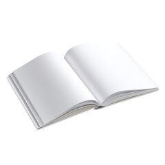 Open blank notebook on transparent background for design