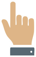 Obraz premium Finger Pointing Up Gesture Hand Palm Flat Vector Illustration Design