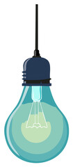 Fototapeta premium Hanging lightbulb illustration glowing with internal filaments and soft colors