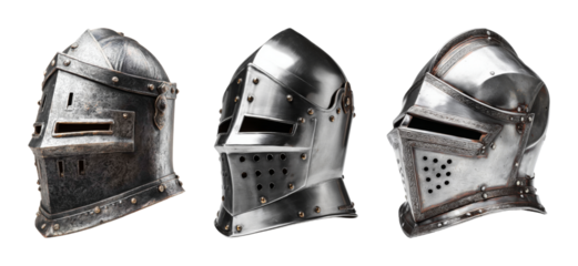Medieval Knight Helmets Set PNG set Transparent backround