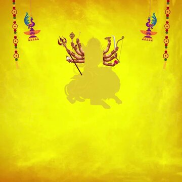 Indian festival, Goddess Maa Druga in Happy Durga Puja. Subh Navratri background. Creative Video