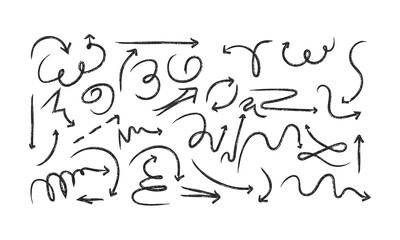 Hand Drawn Sketch Arrows Set Collection