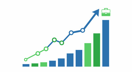 Vector Business Growing Chart Presentation Icon