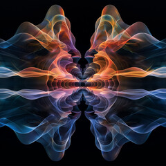 Abstract colorful soundwave symmetry digital art