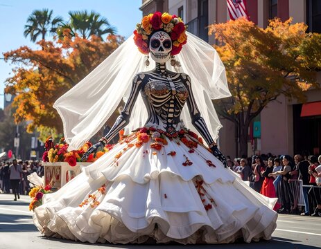 Calavera Bride at Day of the Dead Parade