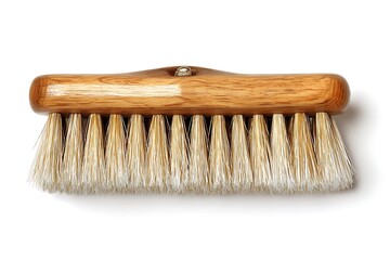 Natural bristle brush with wooden handle for cleaning and grooming, perfect for spa treatments, skincare, or adding a rustic touch to your design