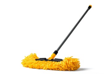 Keep your space spotless with this vibrant yellow mop, the ultimate cleaning tool for a sparkling home or business, perfect for chores and maintenance
