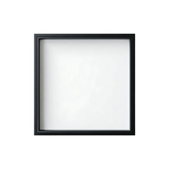 Square black frame isolated on transparent background with empty white space