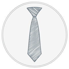 Necktie Inside the Circle, Line Art Illustration